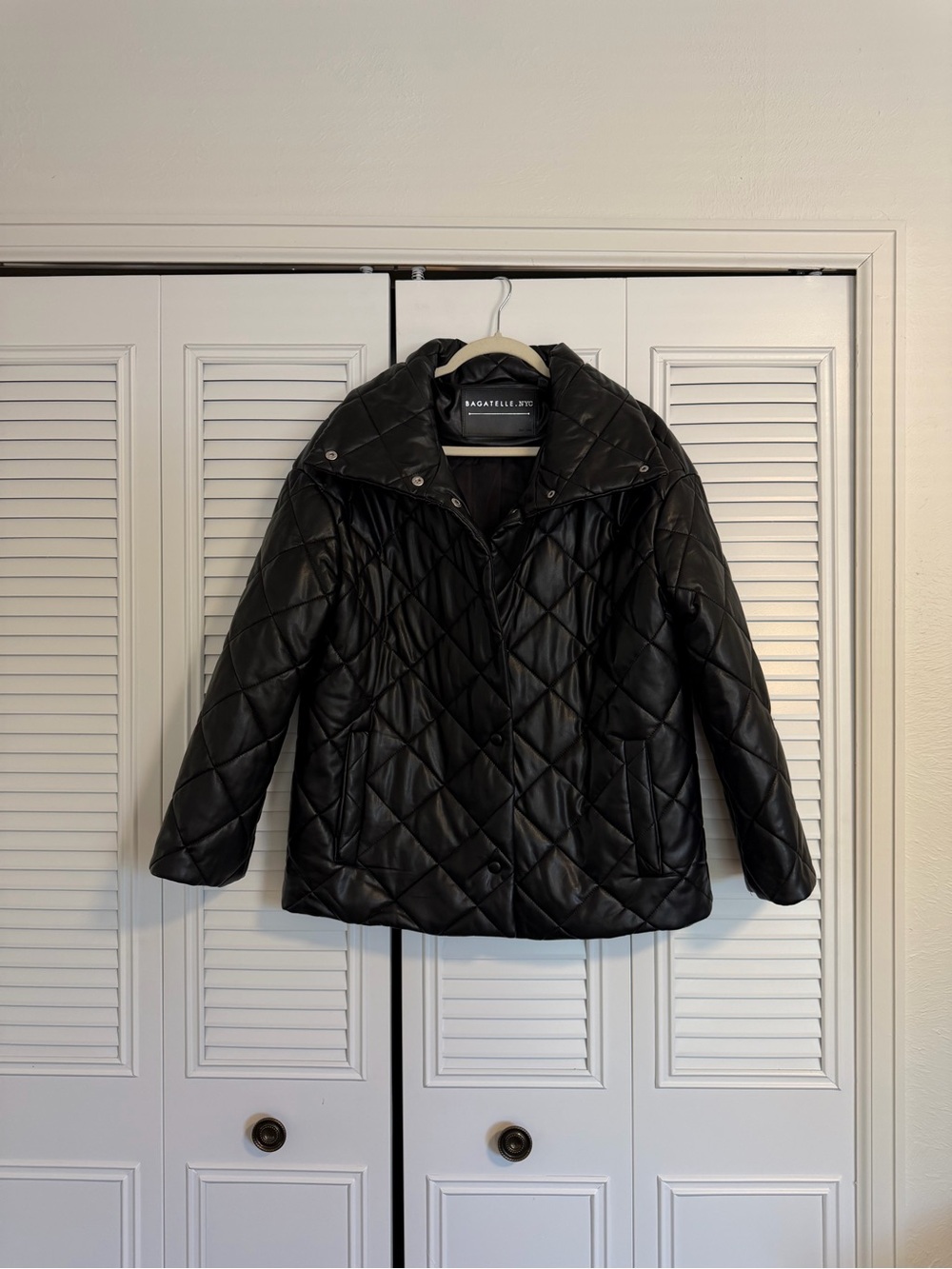 bagatelle Black Quilted Diamond Puffer Jacket